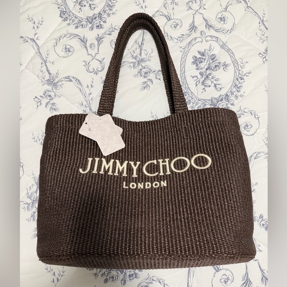 Jimmy Choo Dark Brown Woven Handbag